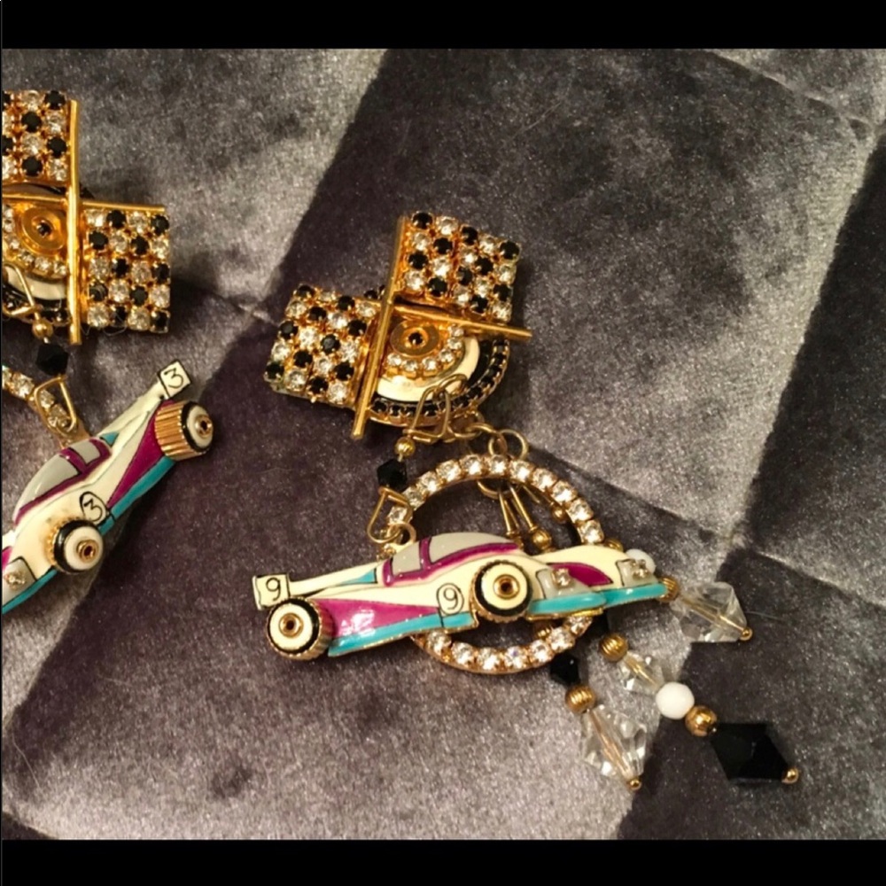 NEW - CUSTOM MADE ARTISAN CORVETTE EARRINGS - Picture 6 of 8